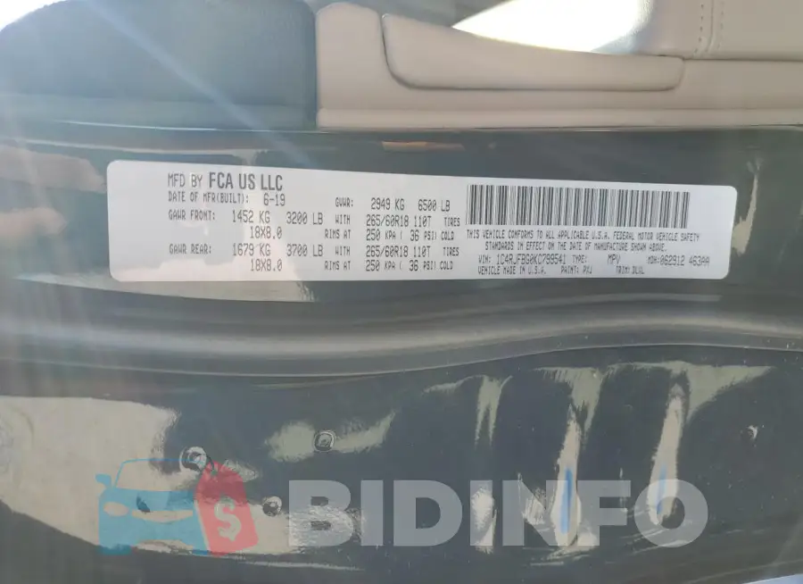 1C4RJFBG0KC799541 Photo# 13