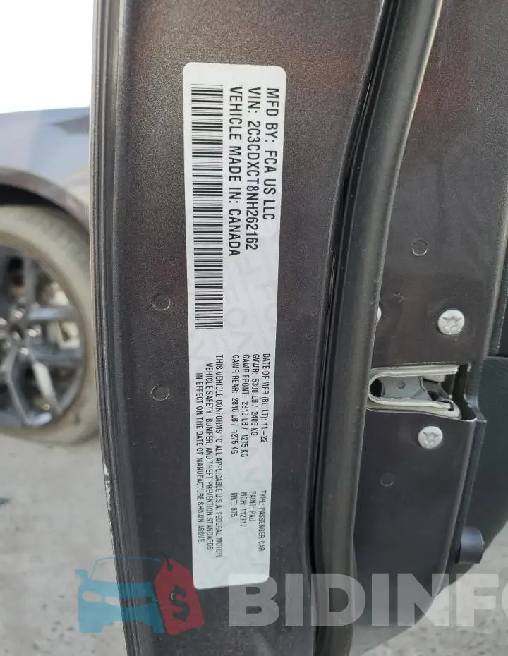 2C3CDXCT8NH262162 Photo# 12