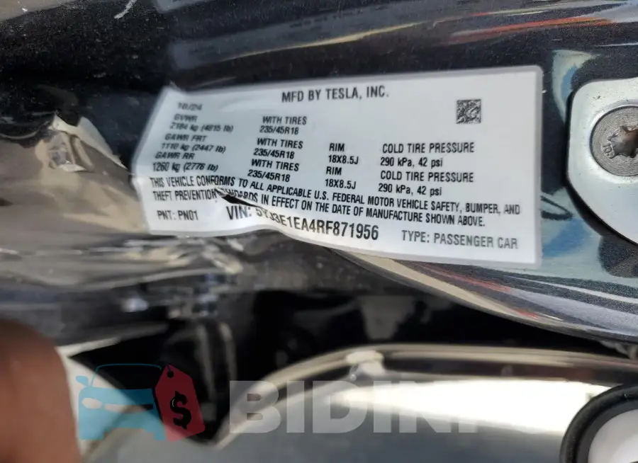 5YJ3E1EA4RF871956 Photo# 12