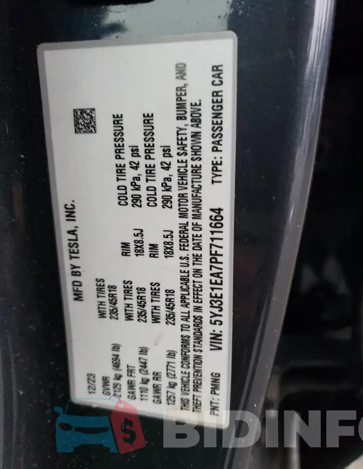 5YJ3E1EA7PF711664 Photo# 13