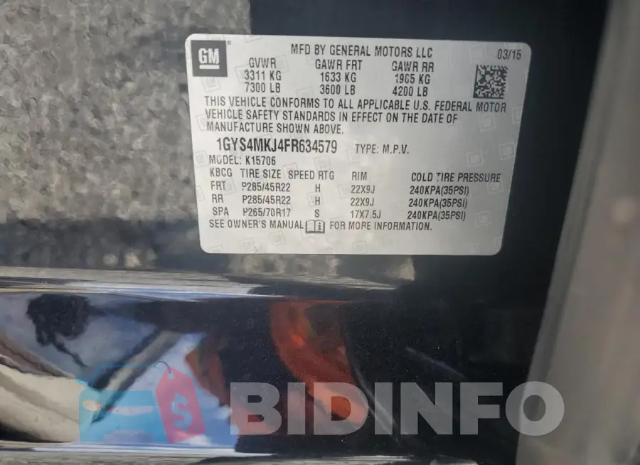 1GYS4MKJ4FR634579 Photo# 13