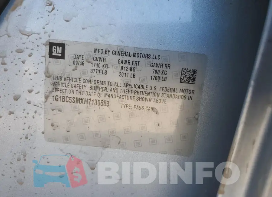 1G1BC5SMXH7130683 Photo# 12