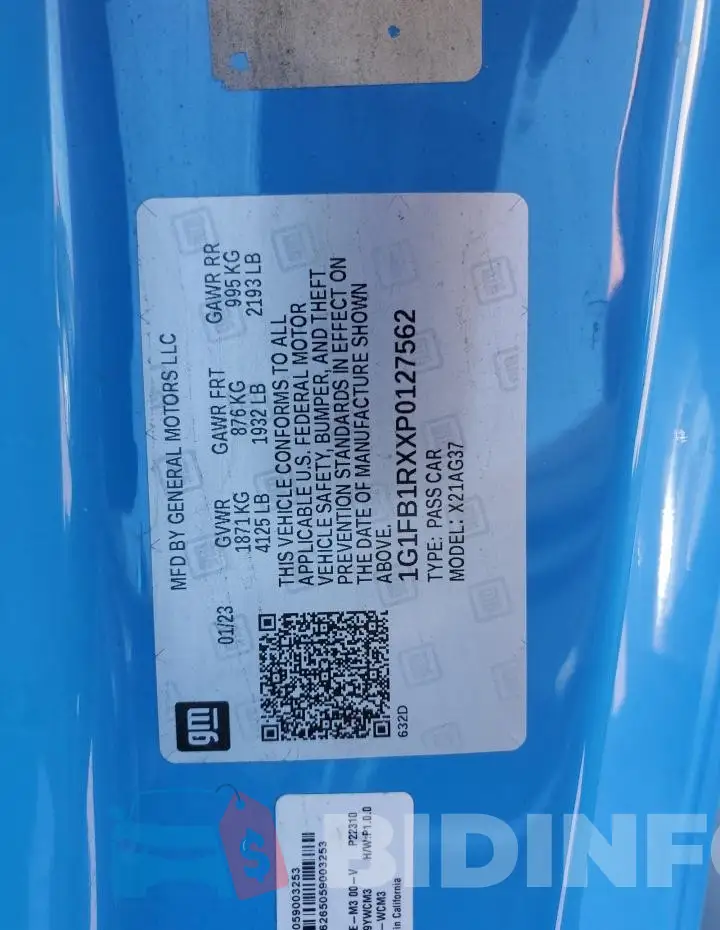 1G1FB1RXXP0127562 Photo# 12