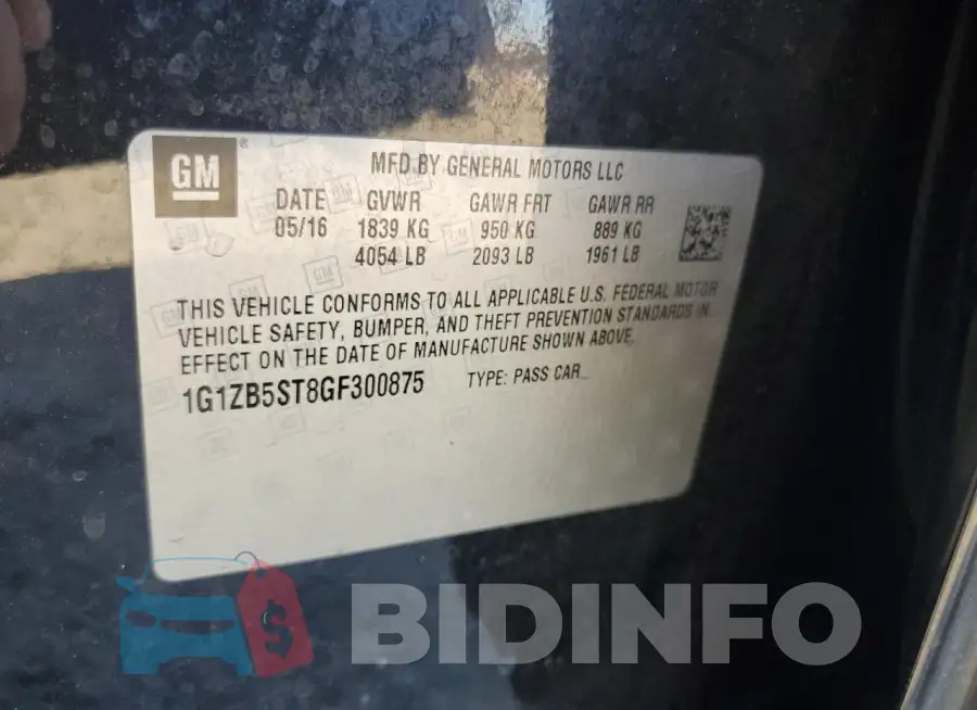 1G1ZB5ST8GF300875 Photo# 12