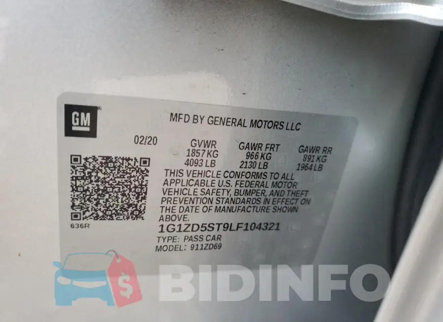 1G1ZD5ST9LF104321 Photo# 13