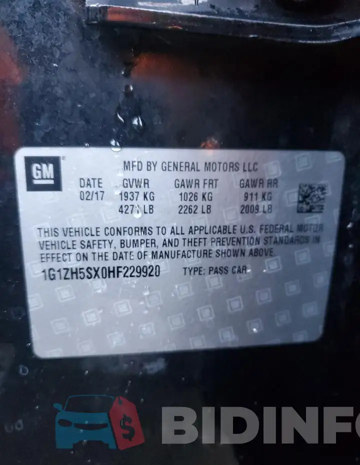 1G1ZH5SX0HF229920 Photo# 12