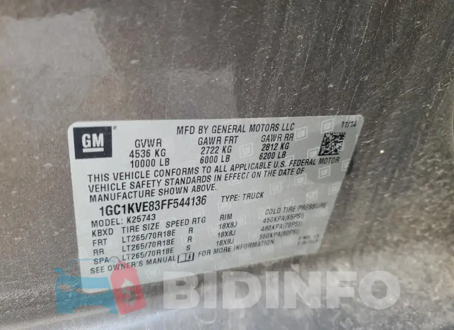 1GC1KVE83FF544136 Photo# 13