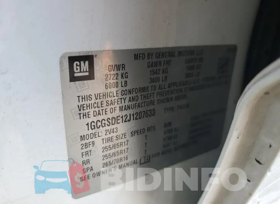 1GCGSDE12J1207633 Photo# 12