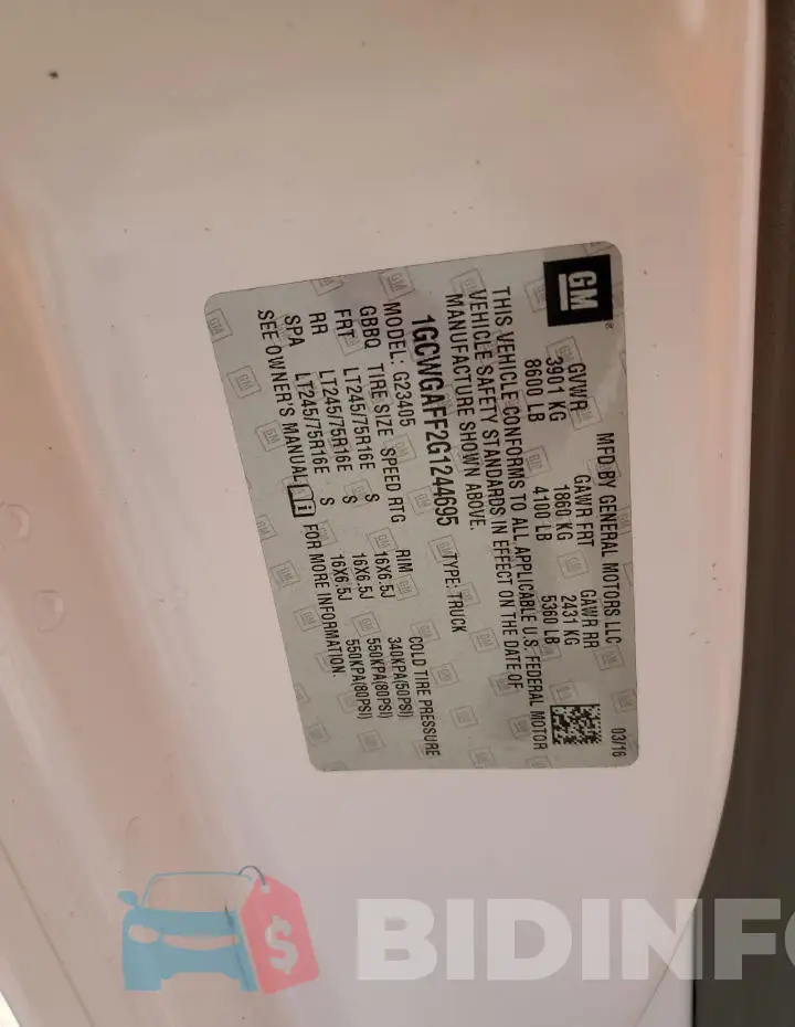 1GCWGAFF2G1244695 Photo# 14
