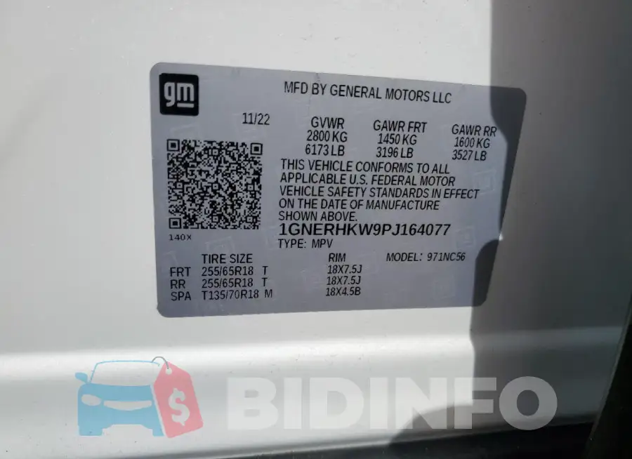 1GNERHKW9PJ164077 Photo# 14