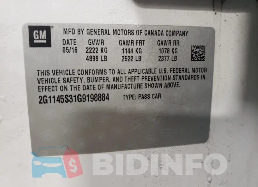 2G1145S31G9198884 Photo# 12