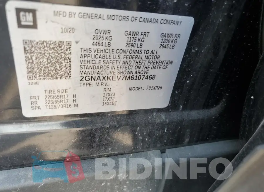 2GNAXKEV7M6107468 Photo# 13