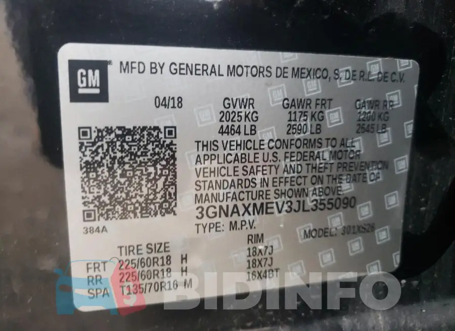 3GNAXMEV3JL355090 Photo# 14