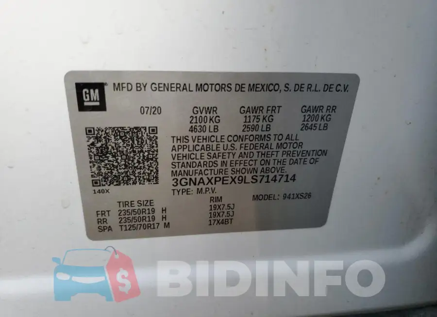 3GNAXPEX9LS714714 Photo# 13