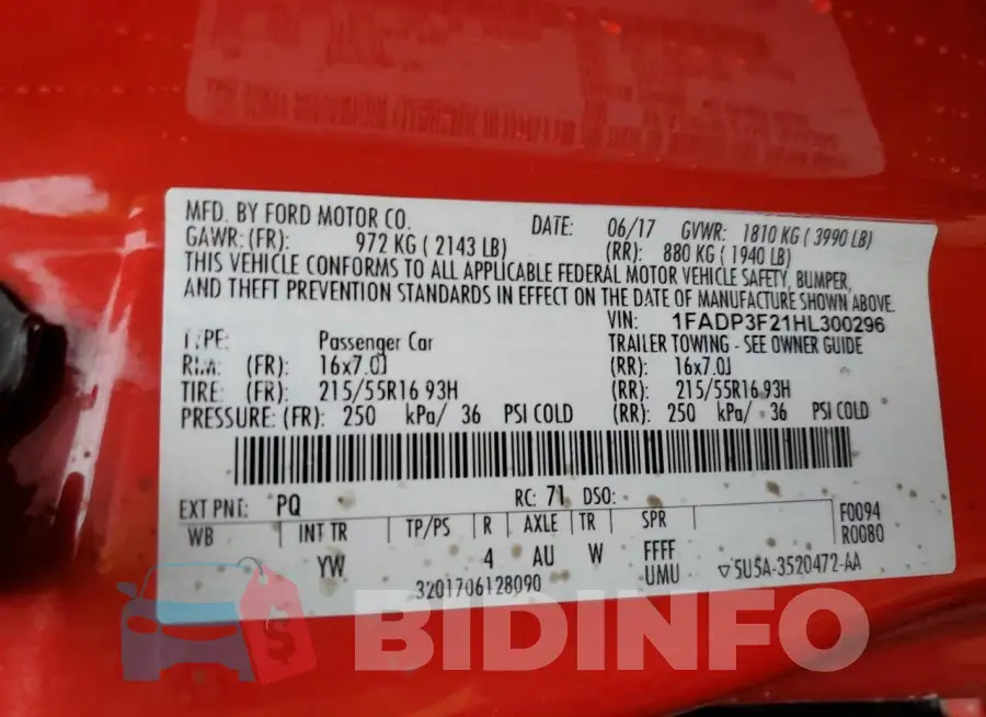 1FADP3F21HL300296 Photo# 12