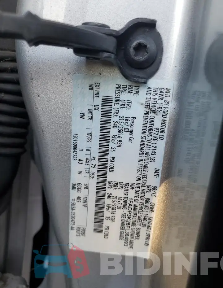 1FADP3K26FL364093 Photo# 12
