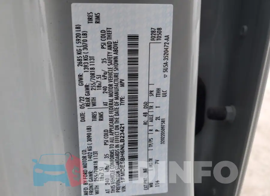 1FMDE5BH6NLB23421 Photo# 12