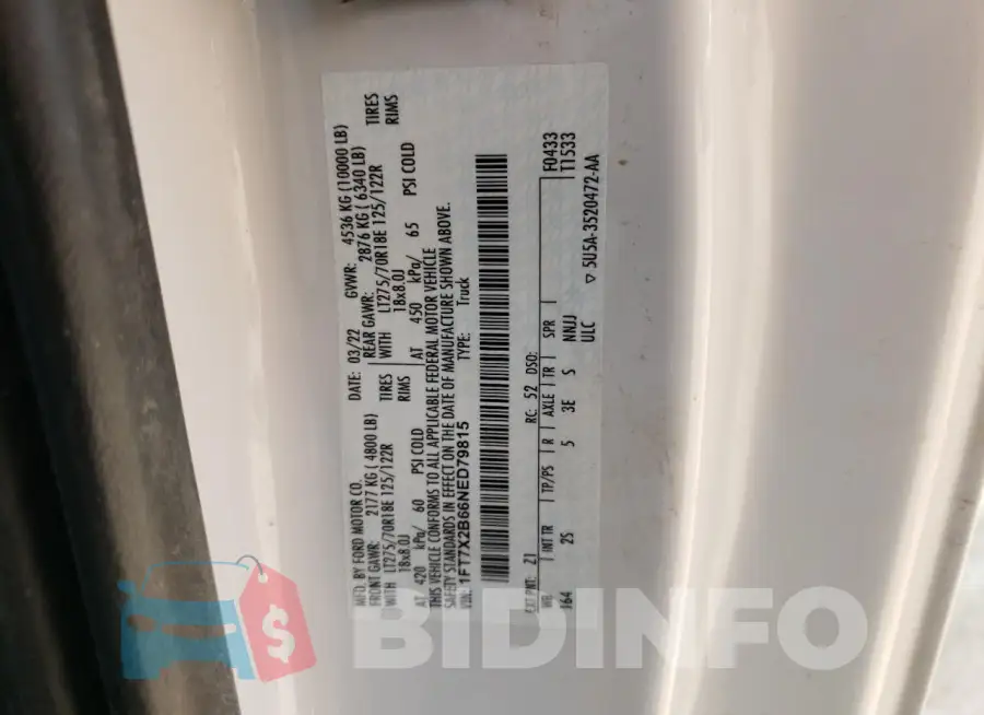 1FT7X2B66NED79815 Photo# 12