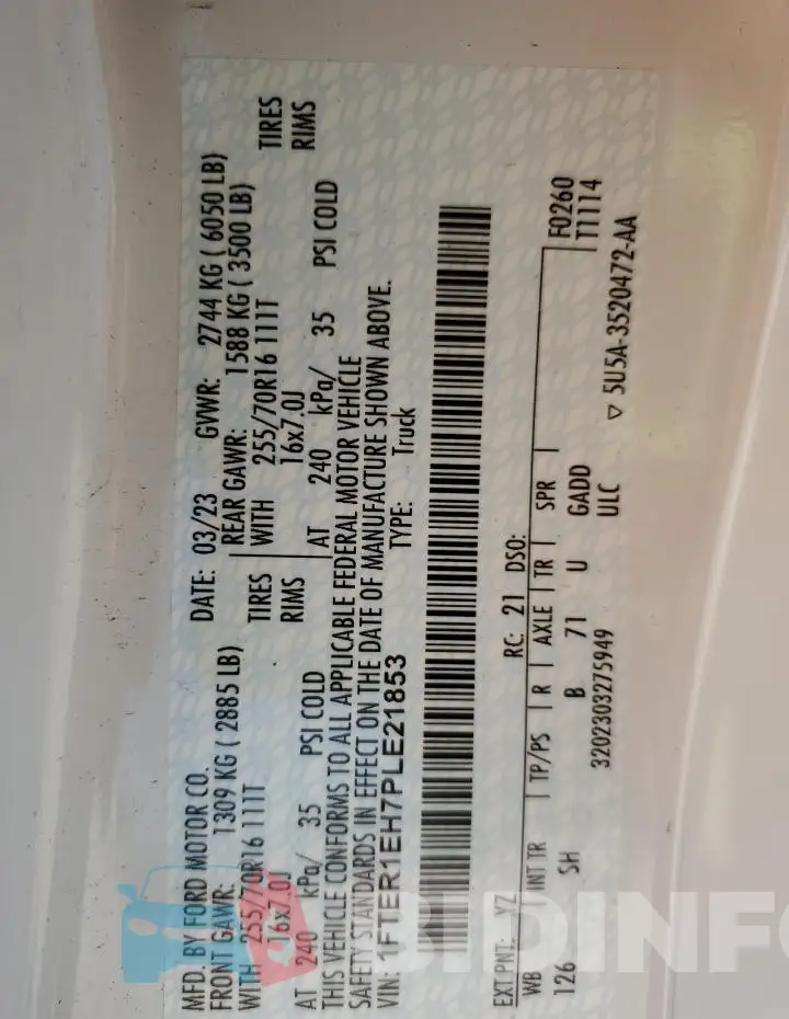 1FTER1EH7PLE21853 Photo# 12