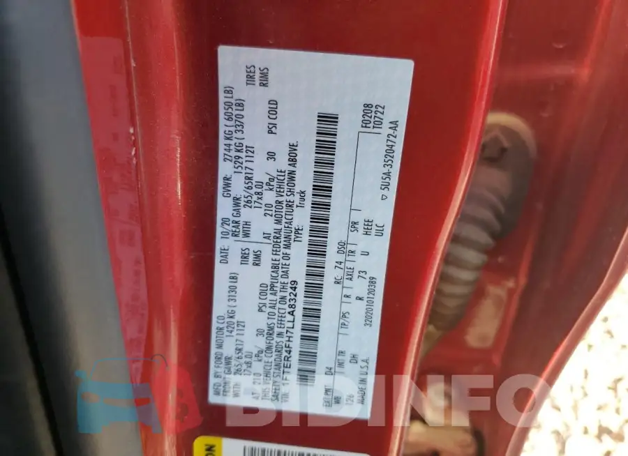 1FTER4FH7LLA83249 Photo# 12