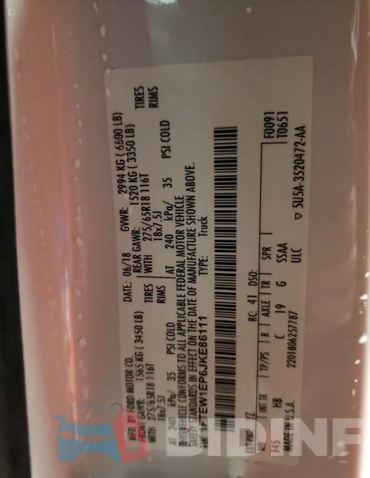 1FTEW1EP6JKE86111 Photo# 12