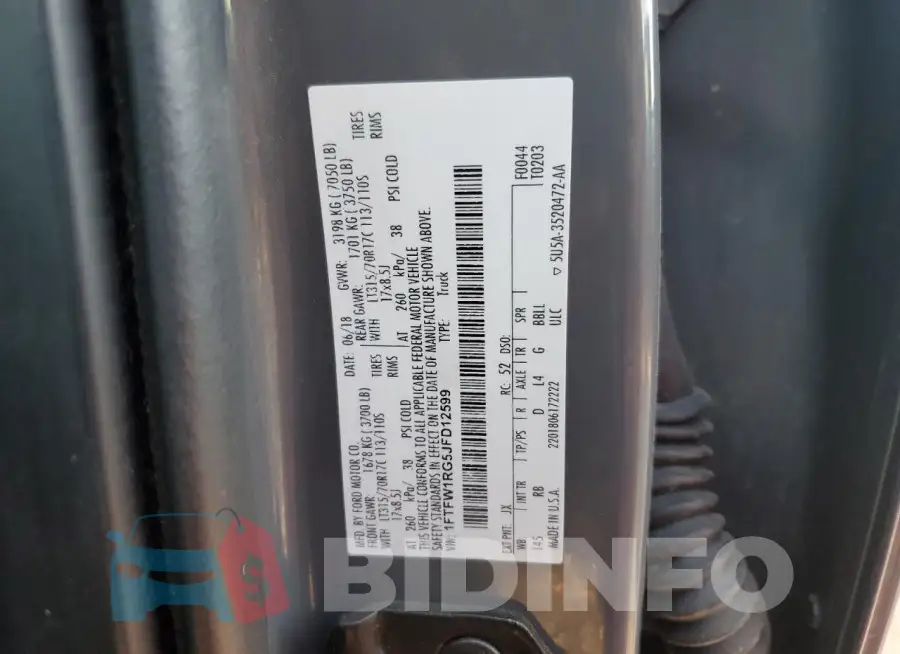 1FTFW1RG5JFD12599 Photo# 12