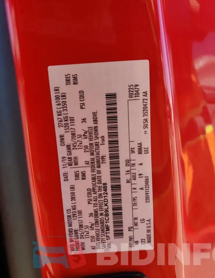 1FTMF1CB9LKD12488 Photo# 12
