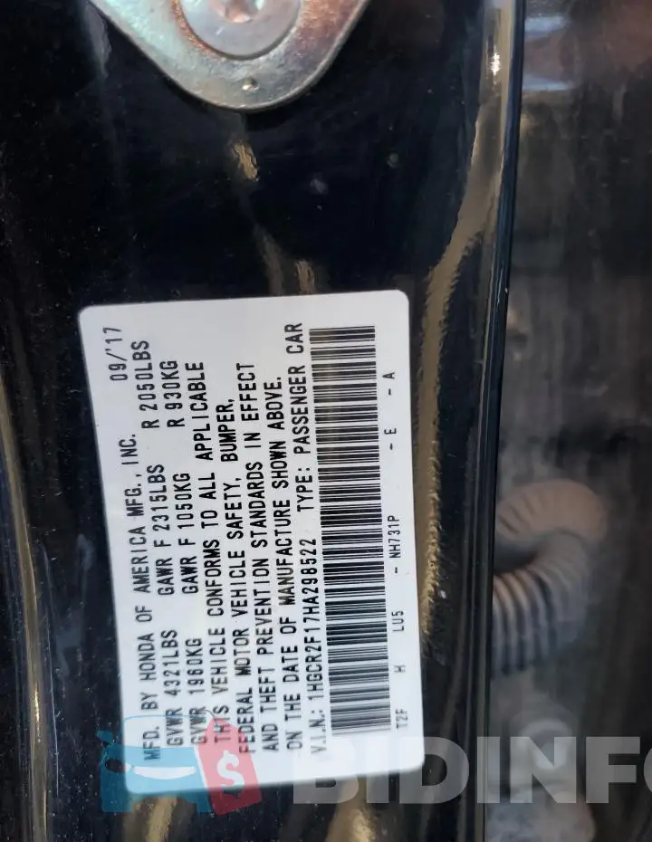 1HGCR2F17HA298522 Photo# 12