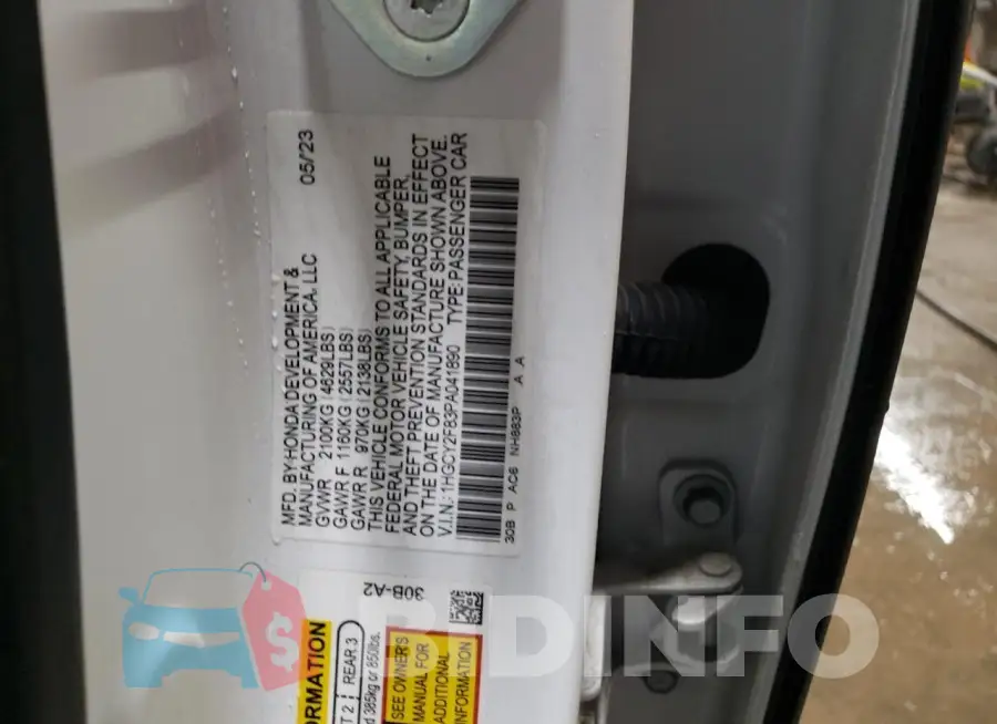 1HGCY2F83PA041890 Photo# 12