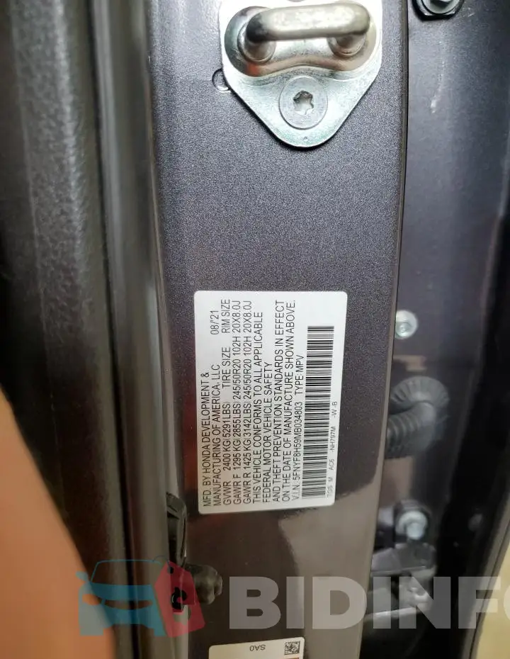 5FNYF8H59MB034803 Photo# 13