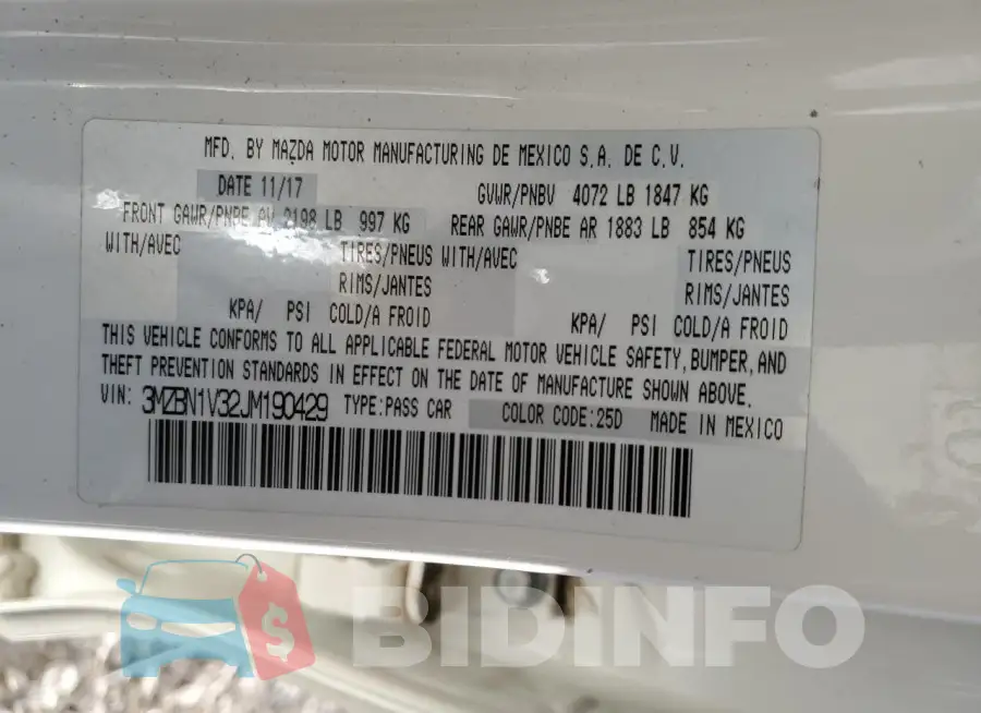 3MZBN1V32JM190429 Photo# 12