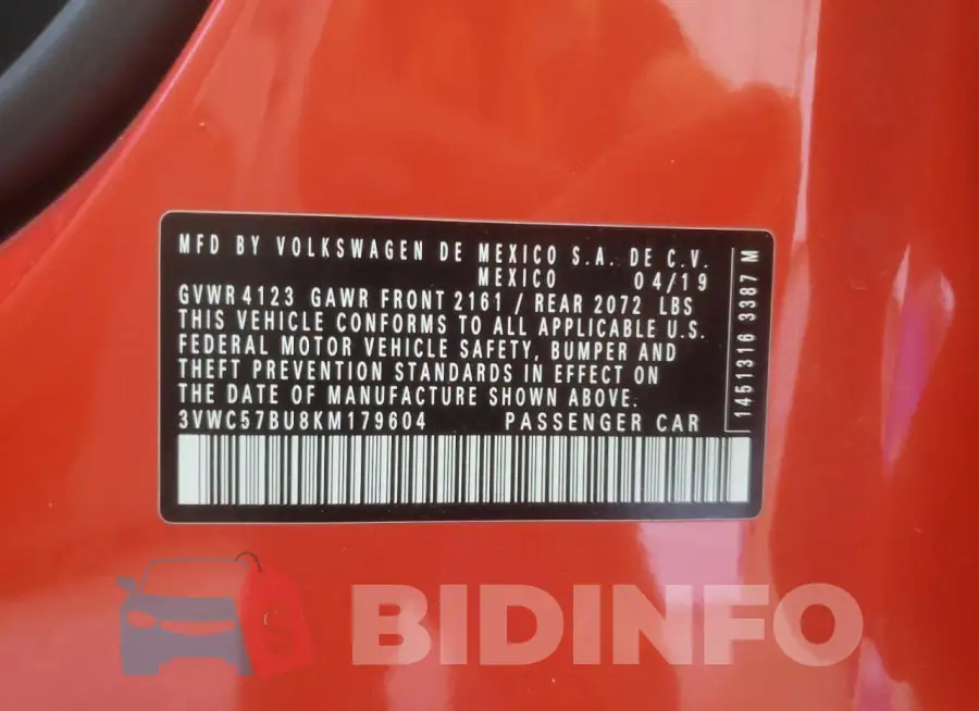 3VWC57BU8KM179604 Photo# 12
