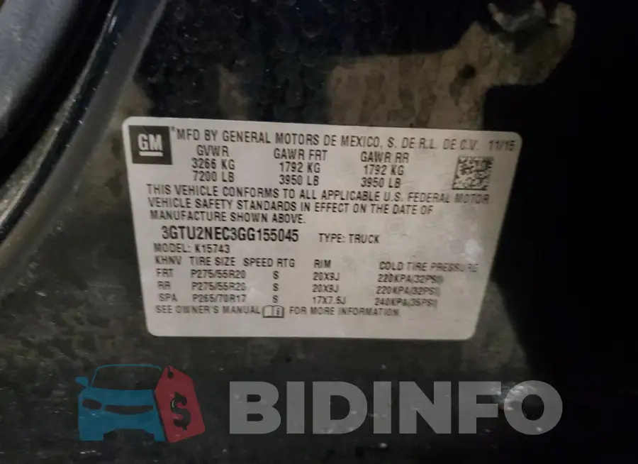 3GTU2NEC3GG155045 Photo# 12