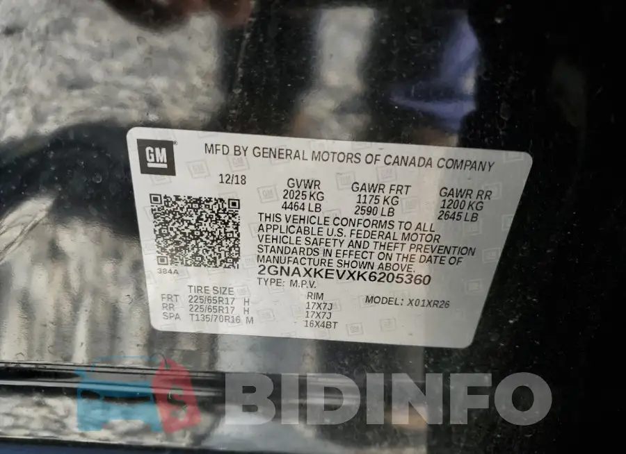 2GNAXKEVXK6205360 Photo# 13