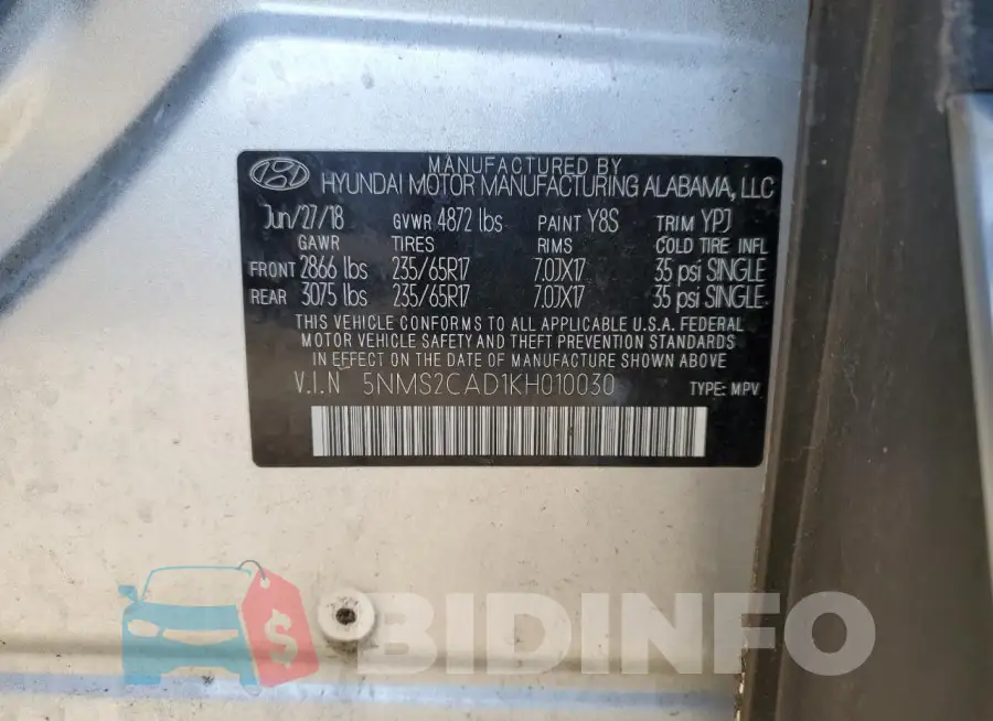5NMS2CAD1KH010030 Photo# 14