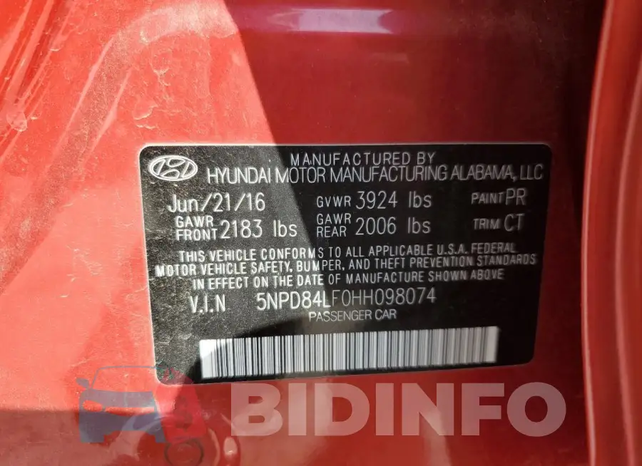 5NPD84LF0HH098074 Photo# 13