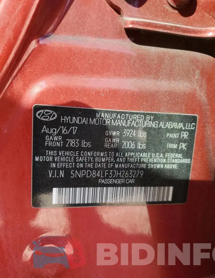 5NPD84LF3JH263279 Photo# 12