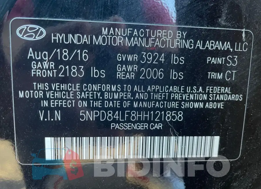 5NPD84LF8HH121858 Photo# 10