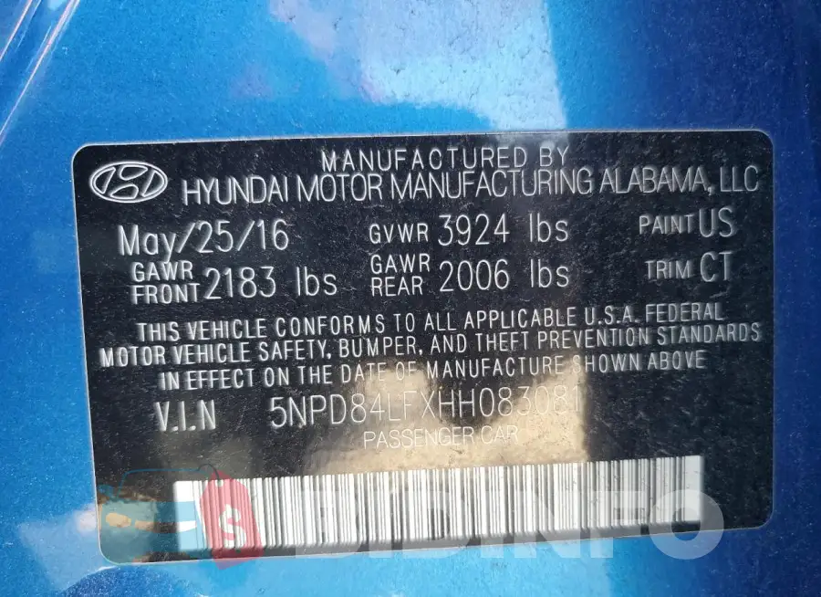 5NPD84LFXHH083081 Photo# 13