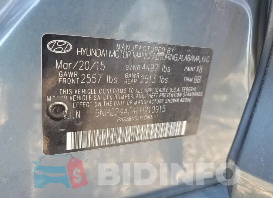 5NPE24AF4FH210915 Photo# 13
