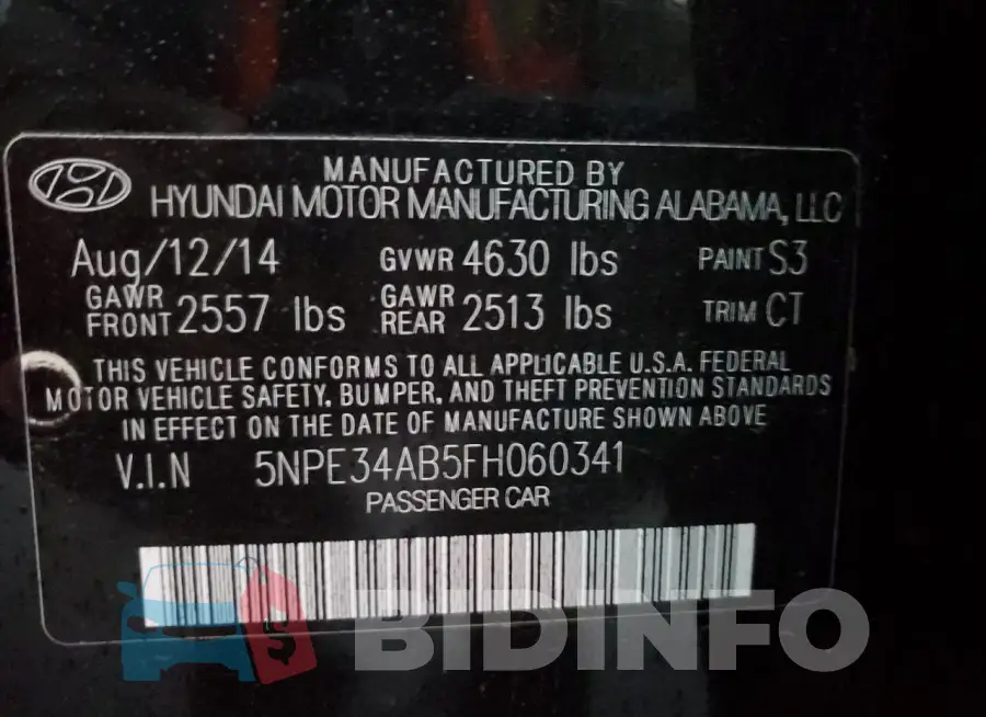 5NPE34AB5FH060341 Photo# 12