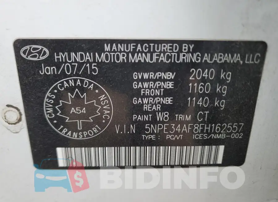 5NPE34AF8FH162557 Photo# 12