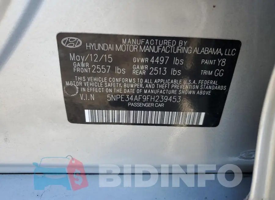 5NPE34AF9FH239453 Photo# 13