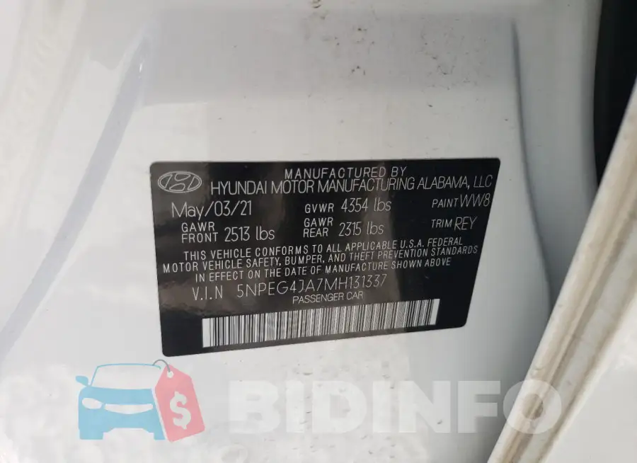 5NPEG4JA7MH131337 Photo# 12