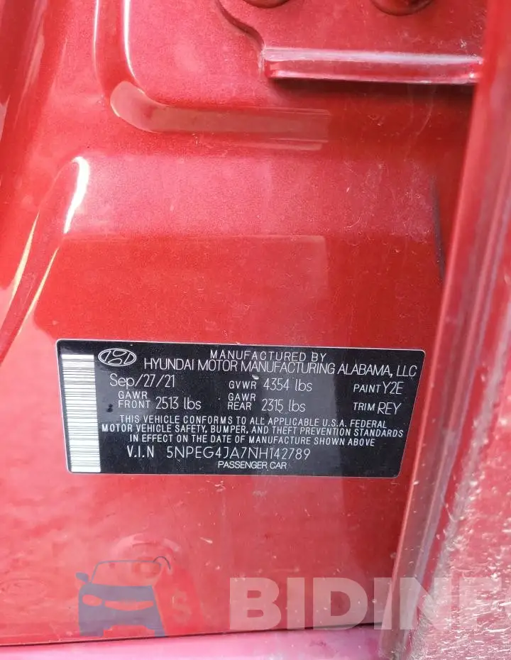 5NPEG4JA7NH142789 Photo# 12