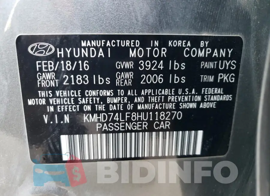 KMHD74LF8HU118270 Photo# 13