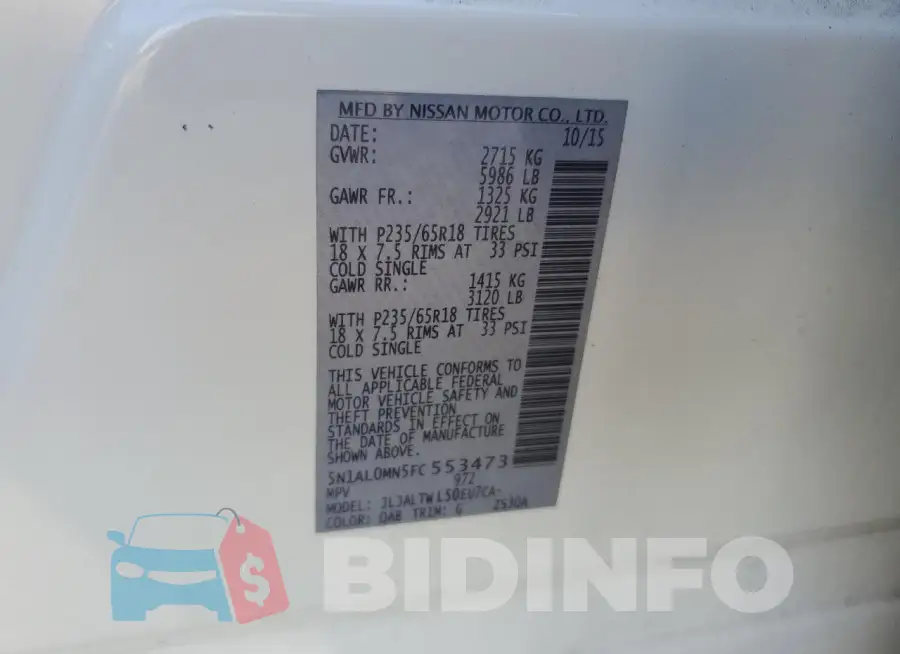 5N1AL0MN5FC553473 Photo# 13
