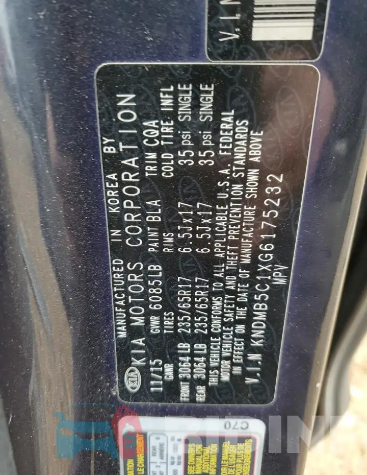 KNDMB5C1XG6175232 Photo# 13