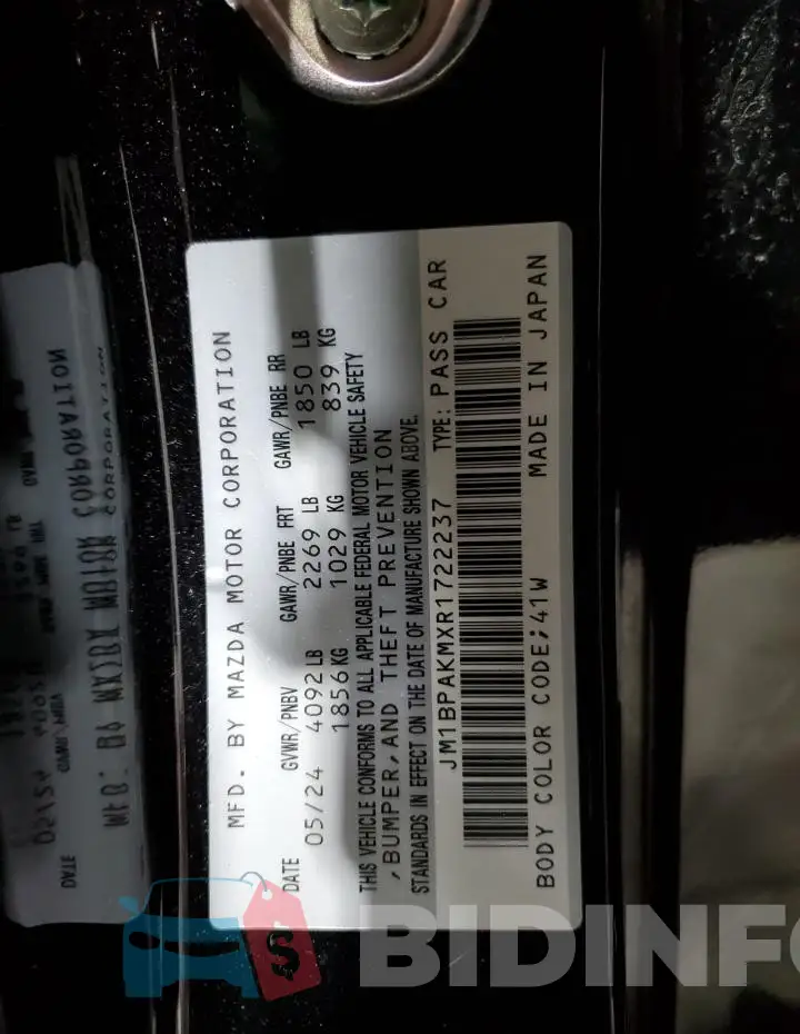 JM1BPAKMXR1722237 Photo# 12
