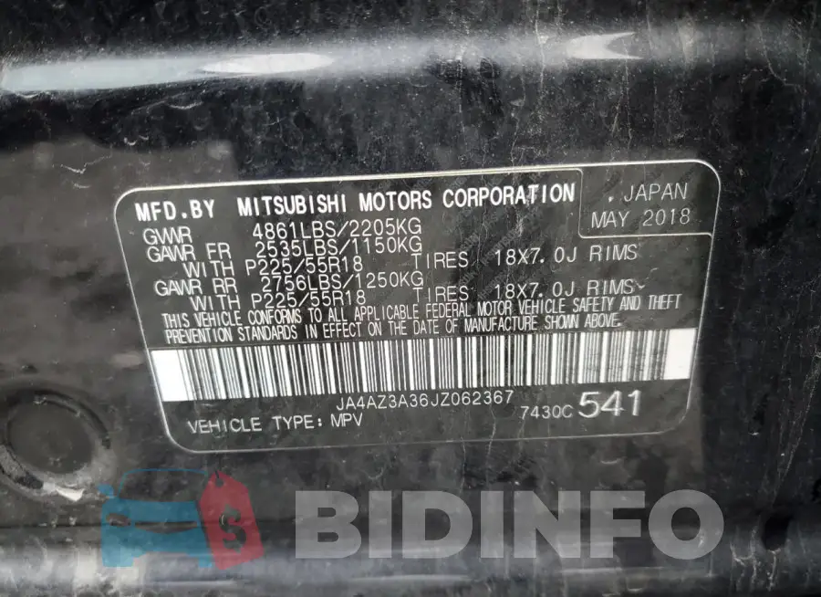 JA4AZ3A36JZ062367 Photo# 13